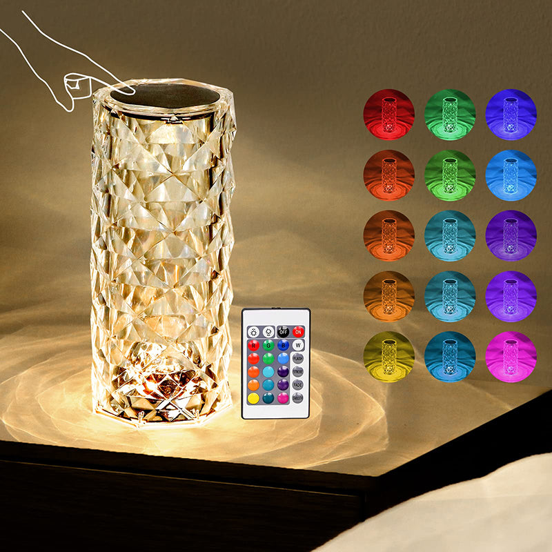 Crystal Rose Bedroom Table Lamp - Mood Light Color Changing Night Light