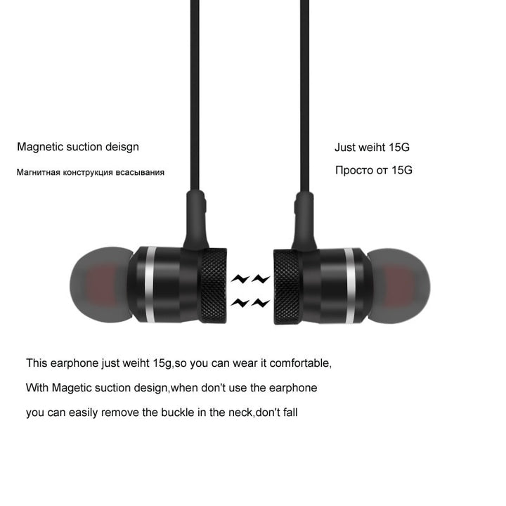 Bluetooth Headphones with Mic - 5.0 Bluetooth magnetic earbuds
