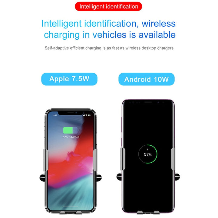 Qi Car Wireless Charger For Apple or Android - Fast Car Charger