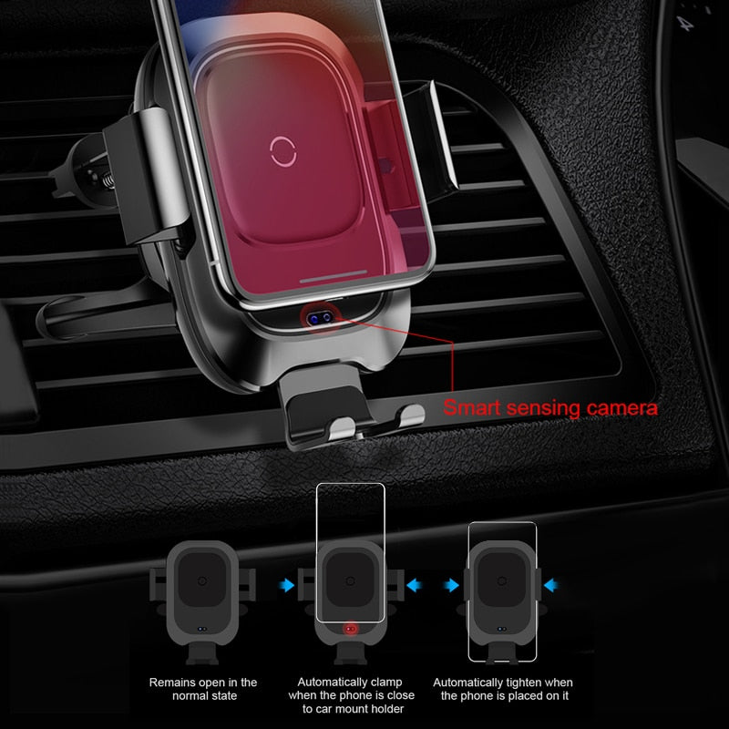 Qi Car Wireless Charger For Apple or Android - Fast Car Charger