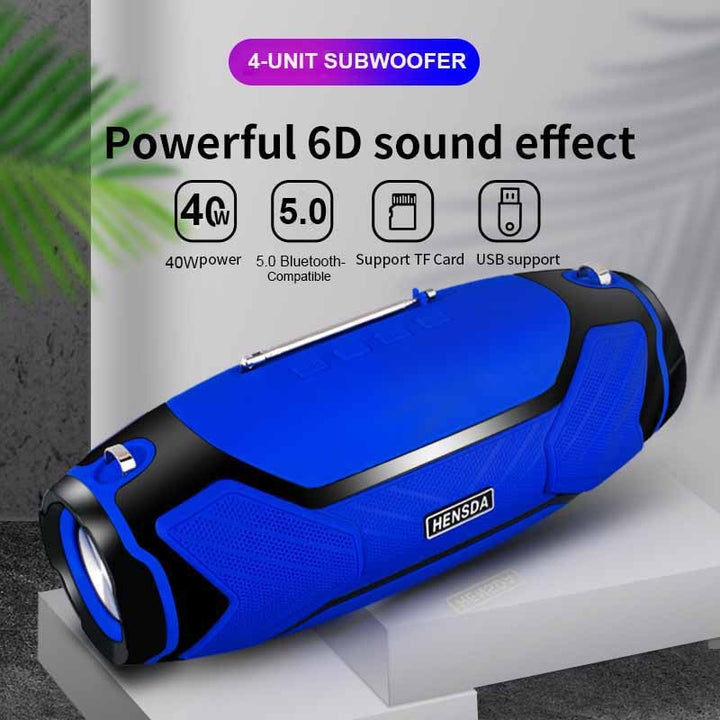 Bluetooth Wireless Speaker with Subwoofer Powerful Bass - High Power 40 watt Speaker