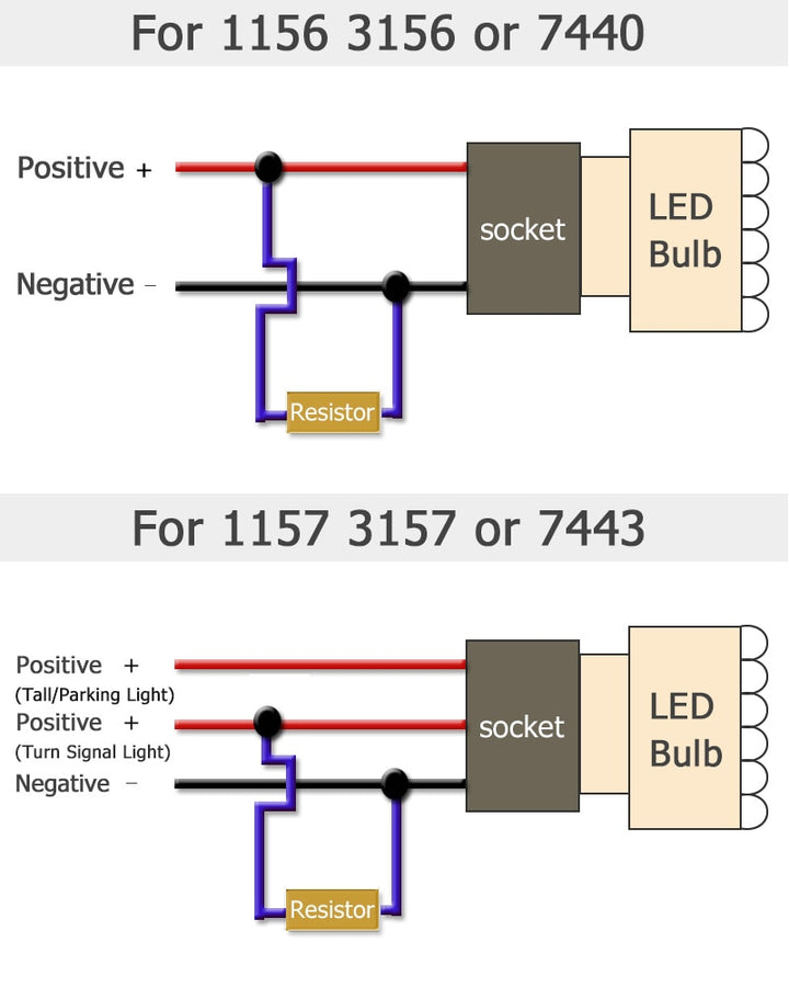 Canbus Load Resistor 2pcs. 6ohm 50W Anti-Flashing Decoders For LED bulb Reverse Light Turn Signal Fog Lamp Daytime Running Light
