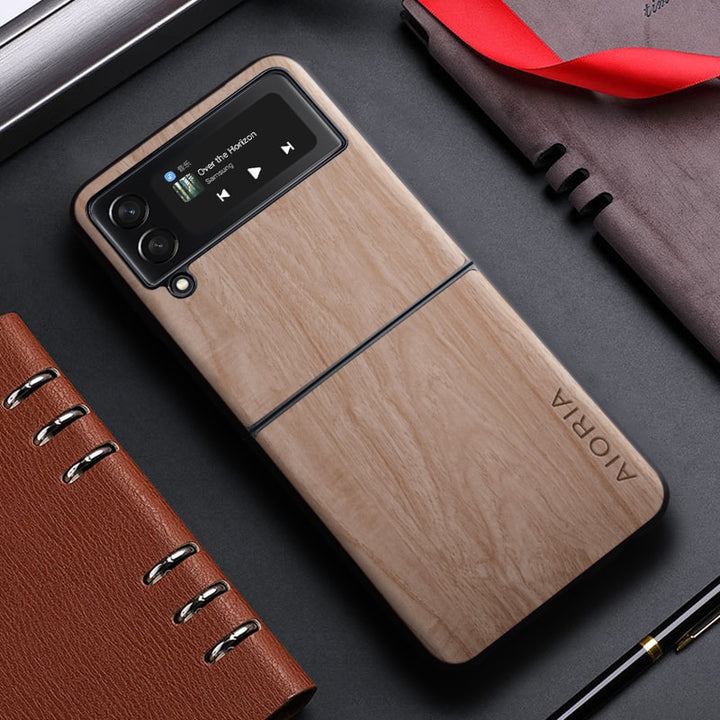 Samsung Galaxy Z Flip 4 Phone Case - Bamboo Wood Pattern Shock-Resistant Mobile Phone Case Samsung Z Flip 4
