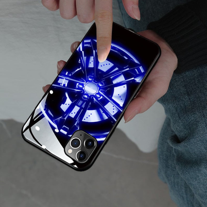iPhone series 14, 13, Tempered Glass LED illuminated Glowing Phone Case for iPhone, Pro, Plus, Pro Max 13 14 iPhones